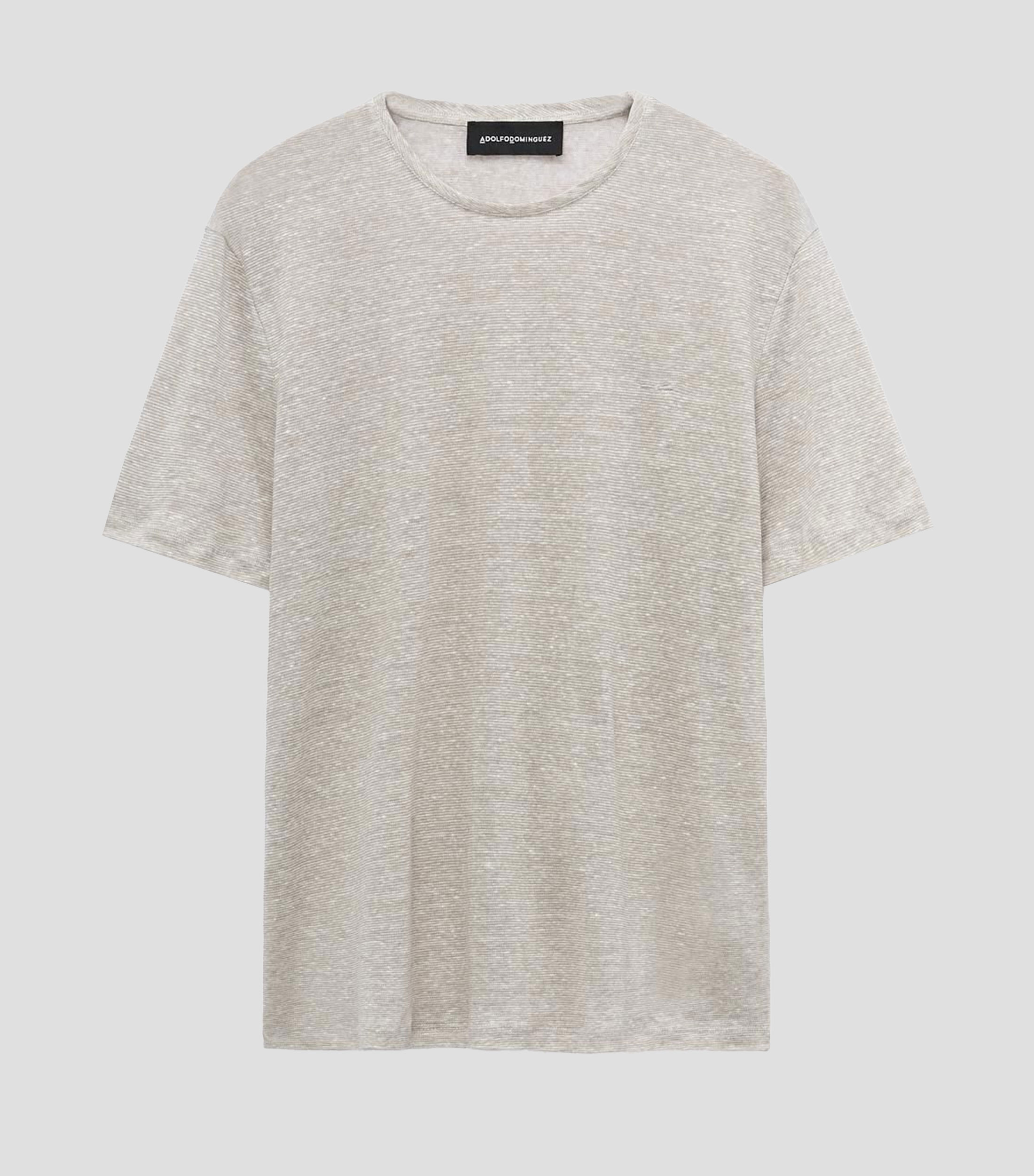 Playera de cuello redondo con manga corta lisa Hombre
